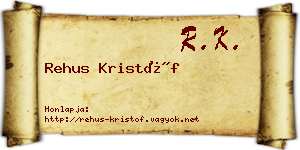 Rehus Kristóf névjegykártya