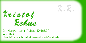 kristof rehus business card